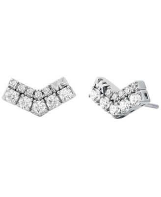 Cubic Zirconia Pave Stud Earrings