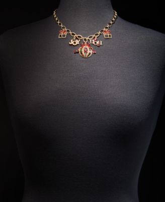 Gold-Tone Ornament Charm Necklace, 17-1/2" + 2" extender