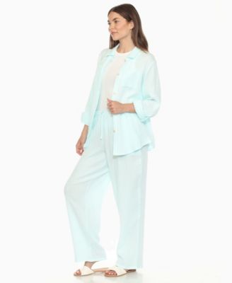 Women's Long Sleeve Button Down Cotton Gauze Set