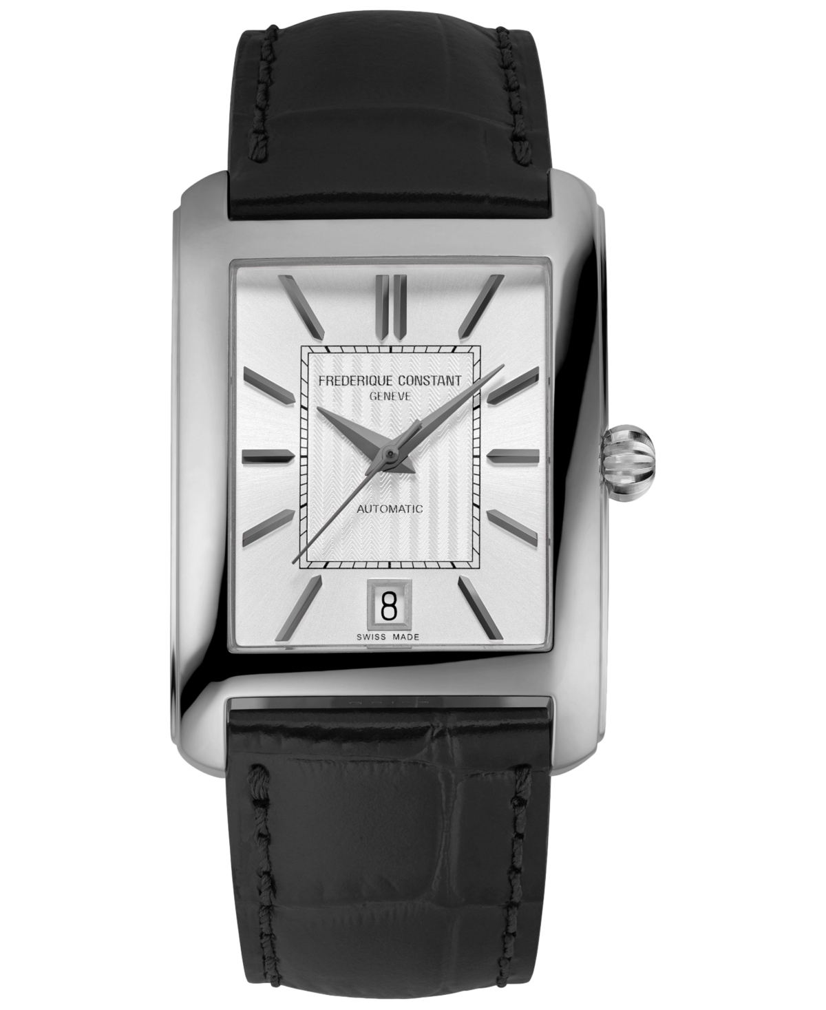 Frederique Constant Men's Swiss Automatic Carree Leather Strap Watch 30mm