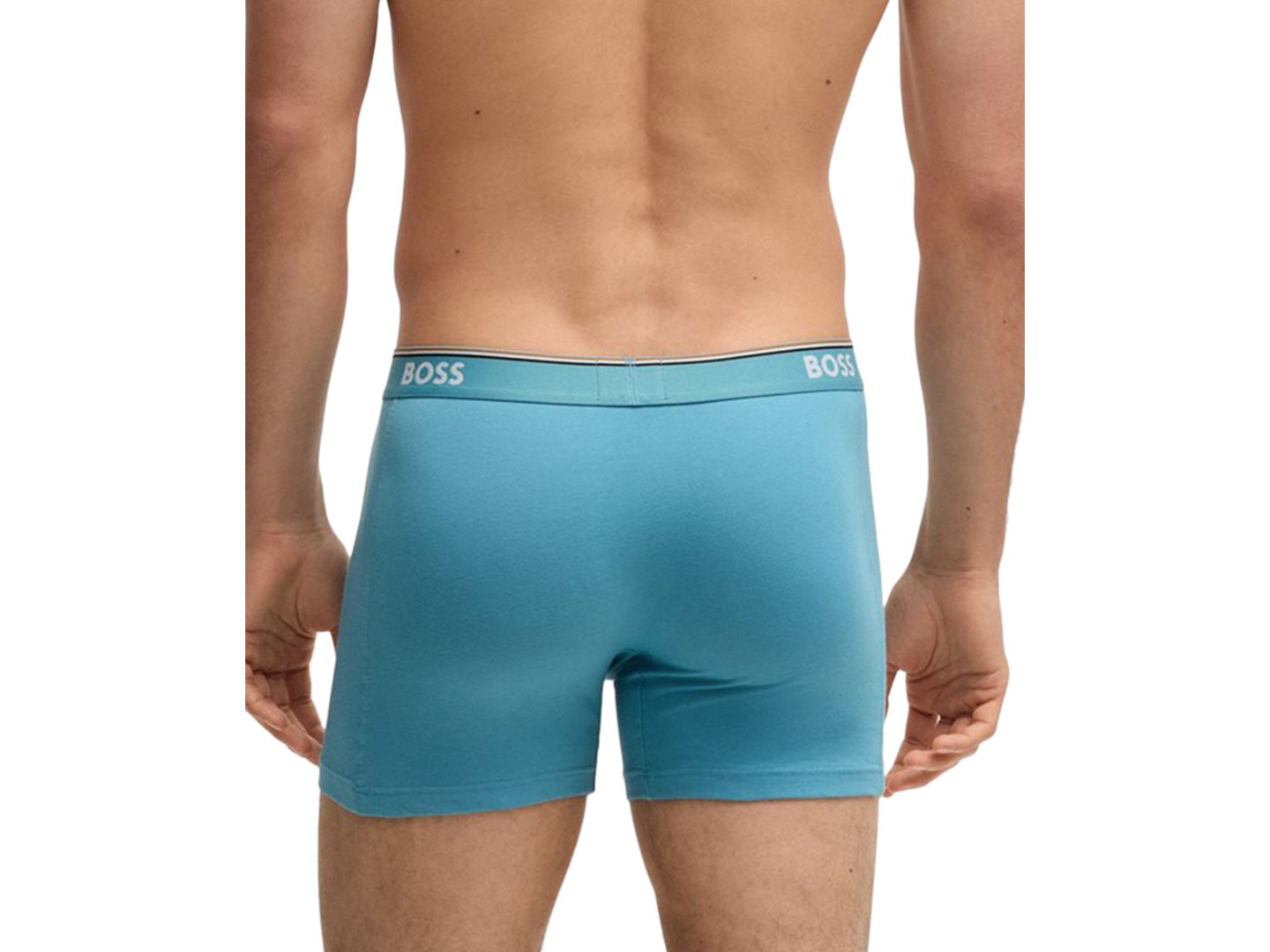 Трусы-боксеры Waistband для мужчин, с логотипом — Hugo Boss, цвет: Синий / Серый — фото 7