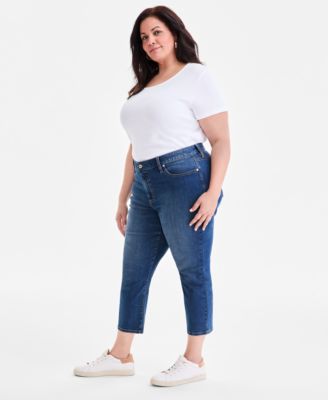 Plus Size Mid Rise Slim Straight Ankle Jeans, Macy's Exclusive