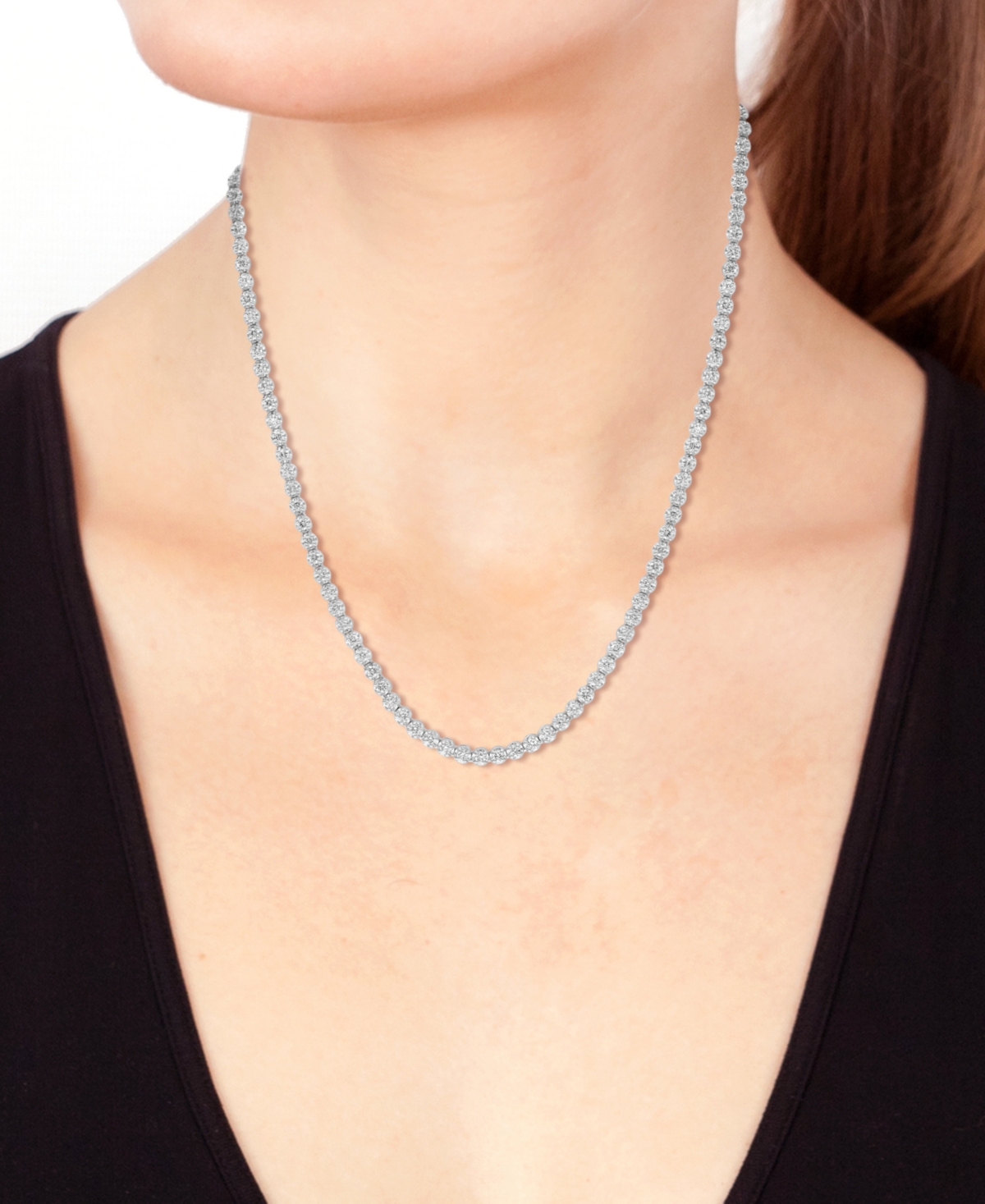 Effy Collection Effy Lab Grown Diamond 17-1/2" Collar Necklace (3 Ct. T.w.) In 14k White Gold In Gold