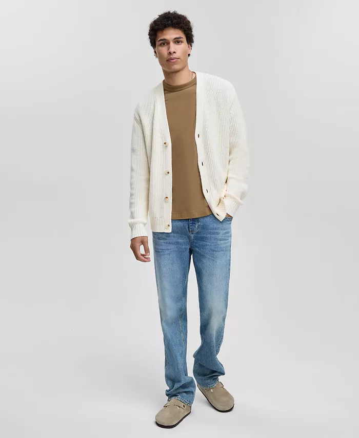 Men's Shaker-Stitch V-Neck Cardigan - thumbnail 8