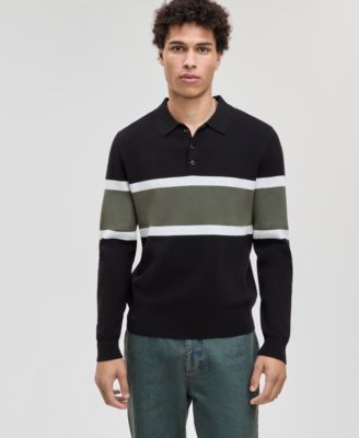 Mode of One - Men's Varsity-Stripe Polo Sweater
