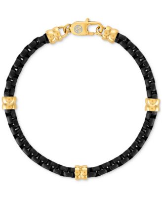 Box Link Chain Bracelet in Black & Gold-Tone Ion Plated Stainless Steel, Exclusively at Macy's