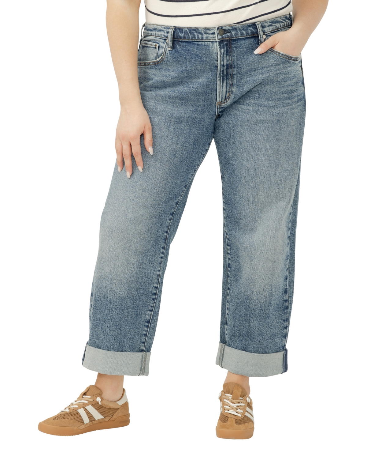 Plus Size Relaxed Mid Rise Straight Leg Jeans - Willow