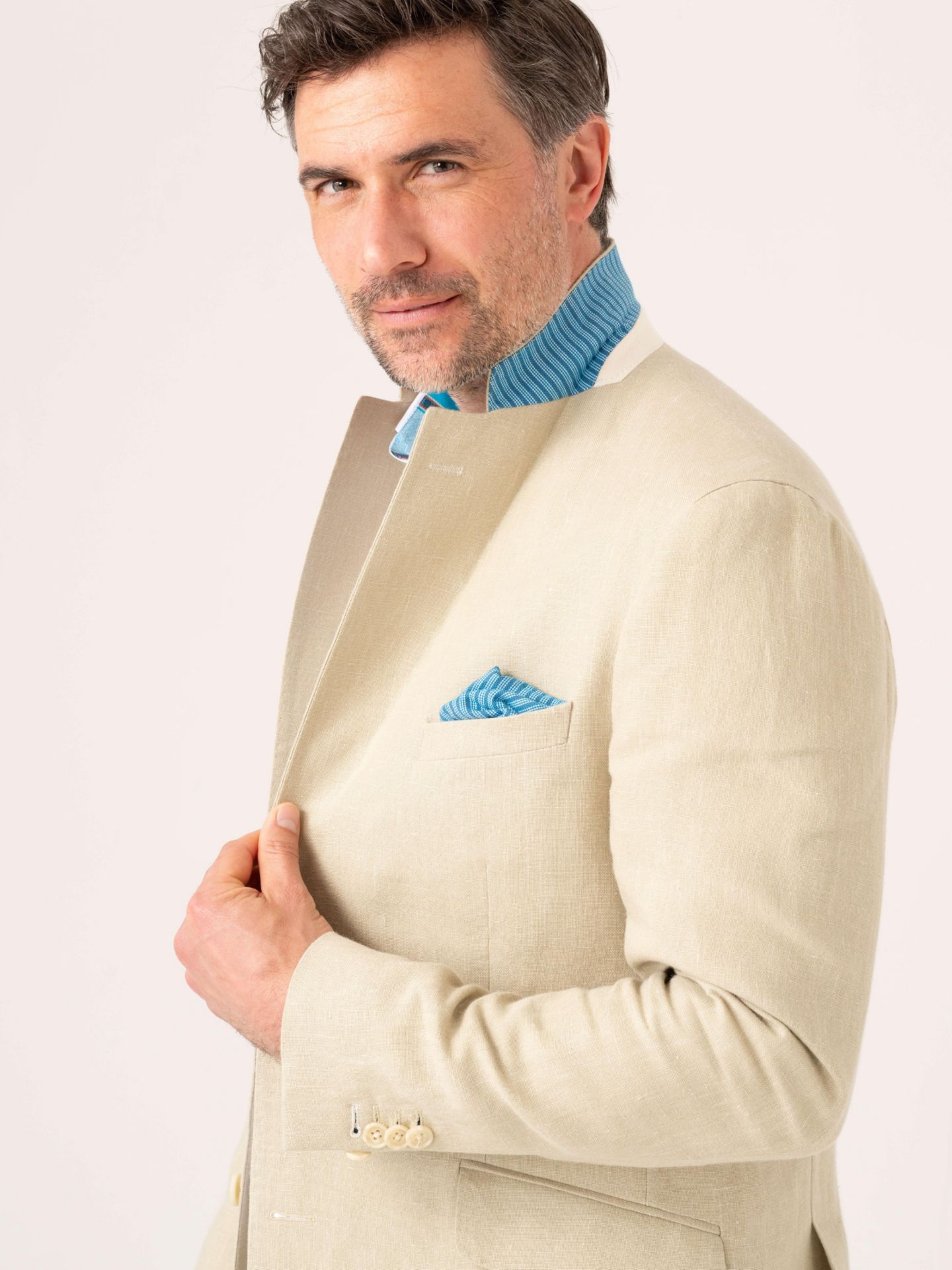 Мужской пиджак Koy Clothing Linen/Wool/Silk Blend Tailored Blazer, цвет: Бежевый — фото 7