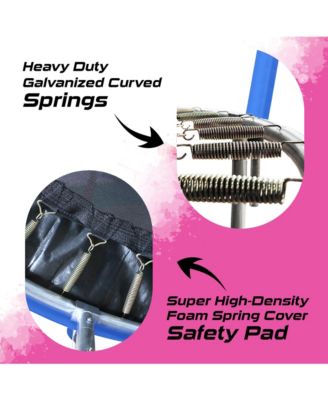 Pumpkin-Shaped Outdoor Trampoline Set with Premium Top-Ring Frame Safety Enclosure, 16 FT - Blue