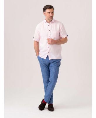 Men's Regular Fit Short Sleeve Linen Shirt