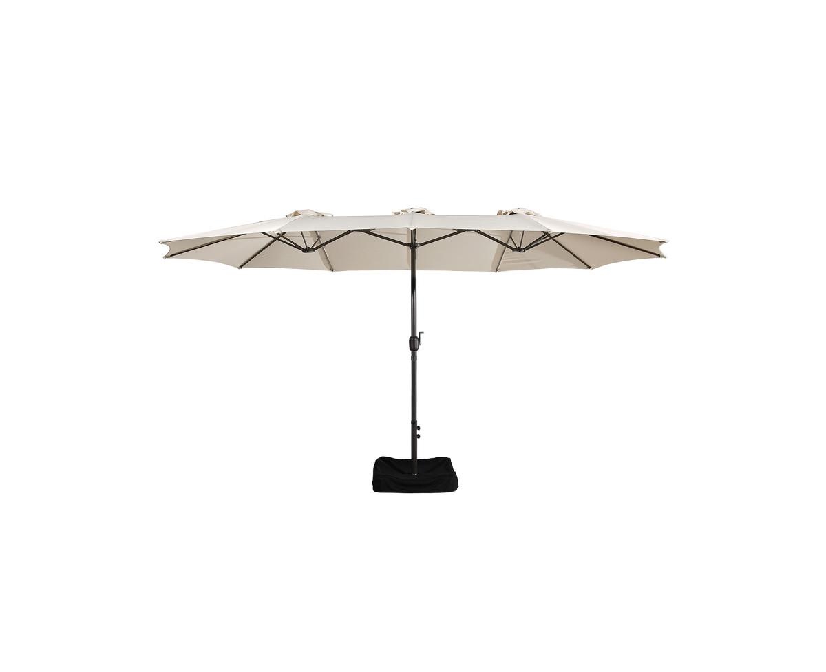 181" x 106" Outdoor Double-Sided Market Umbrella With Base Patio Umbrella - Beige