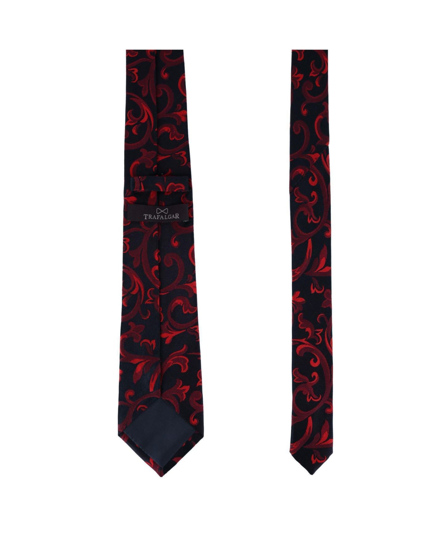 Мужские галстуки TRAFALGAR Big & Tall Christian the Romantic Brocade Silk Necktie, цвет: Красный — фото 3