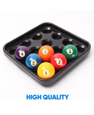 Black Plastic Billiard Ball Carrying Tray,  Pool Ball Storage Holder for 2.25-Inch Regulation Size Balls