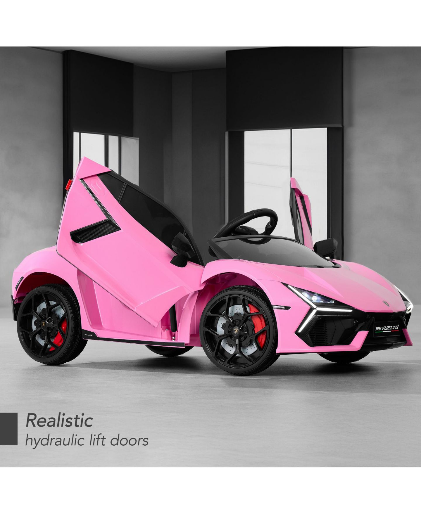 Детская игрушка Best Choice Products Kids 12V Ride-On Car Officially Licensed Lamborghini Revuelto w/ Remote, LED Lights, цвет: Розовый — фото 4