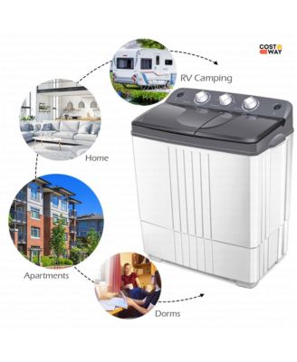 Portable Mini Compact Twin Tub 20Lbs Total Washing Machine Washer