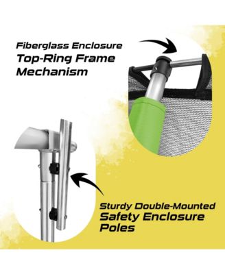 Pumpkin-Shaped Outdoor Trampoline Set with Premium Top-Ring Frame Safety Enclosure, 15 FT - Green Apple