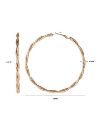 Light Gold Twist Hoop Earrings