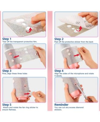 Blue Yeti Bling Sticker, Rhinestone Crystal Diamond DIY Decoration Shiny Skin Cover for Yeti & Yeti Pro Microphones (Silver