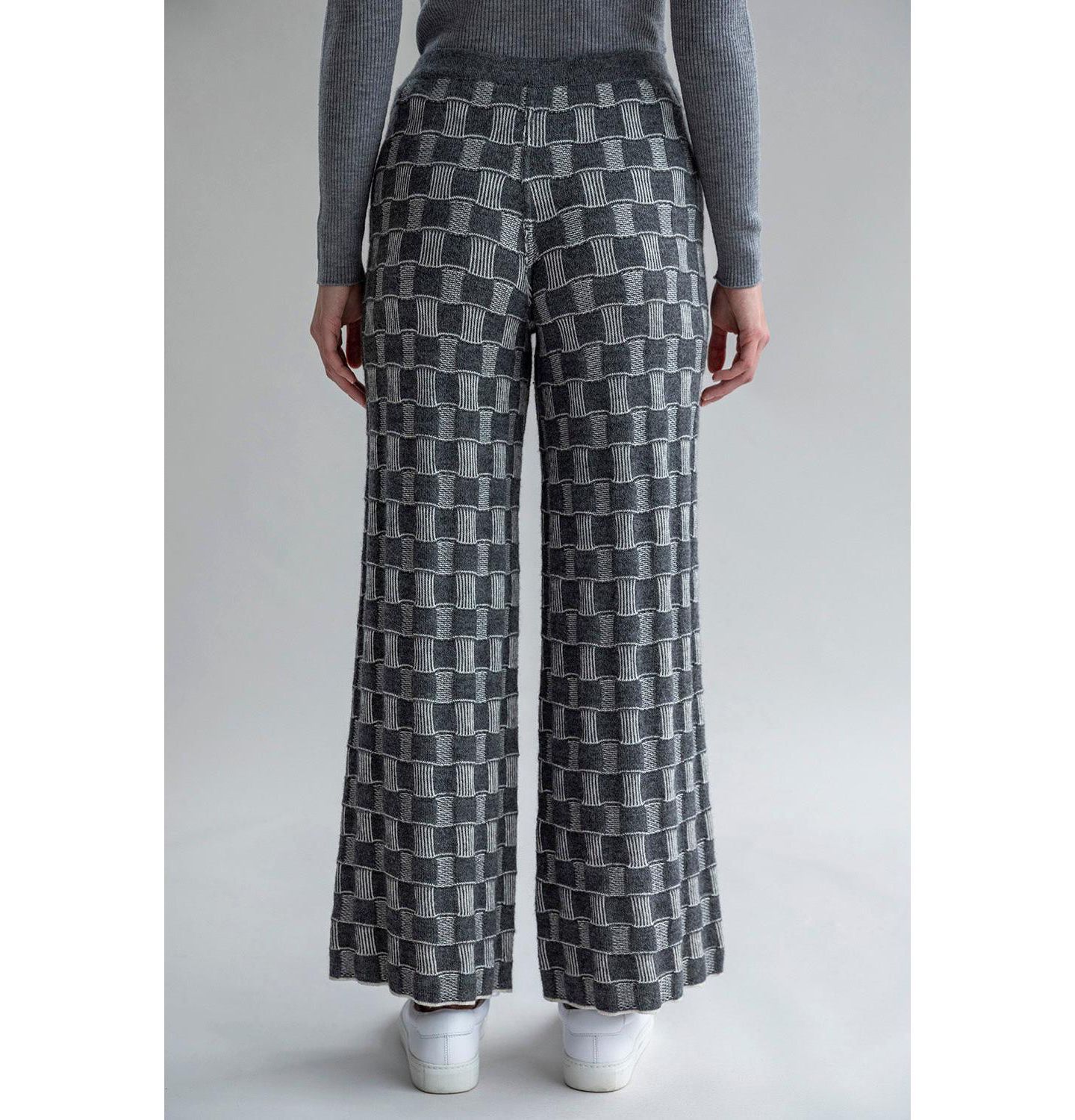 Женские брюки SSKEIN Zoe Checkered Knit, цвет: Серый — фото 3