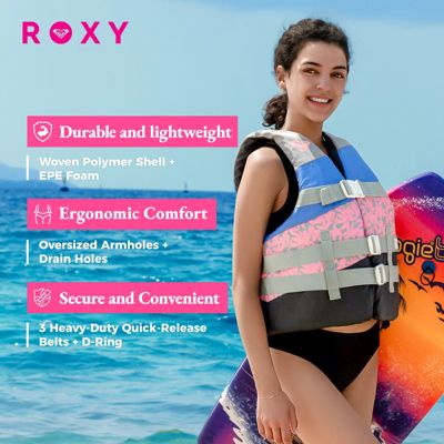 Roxy USCG Approved Women s Life Vest, Lightweight EPE Foam and Oversized Arm Holes