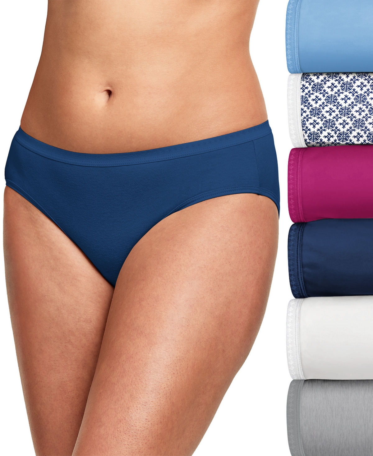 Women's 6-Pk. Ultimate Breathable Hipster Underwear 41H6CC - Pink Blue