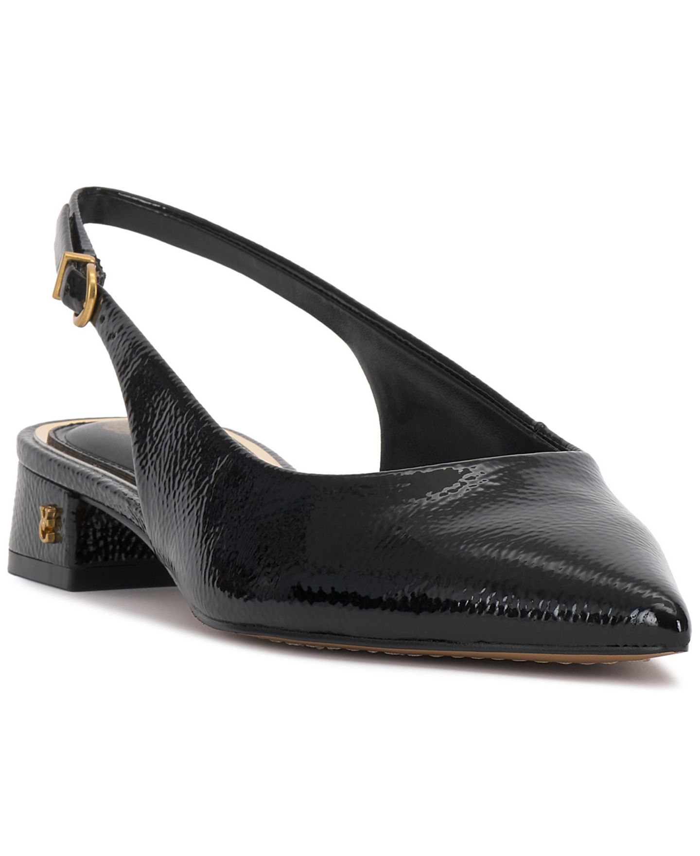 Женские туфли Vince Camuto Valiey Pointed Toe Slingback Pumps, цвет: Чёрная искусственная кожа — фото 1