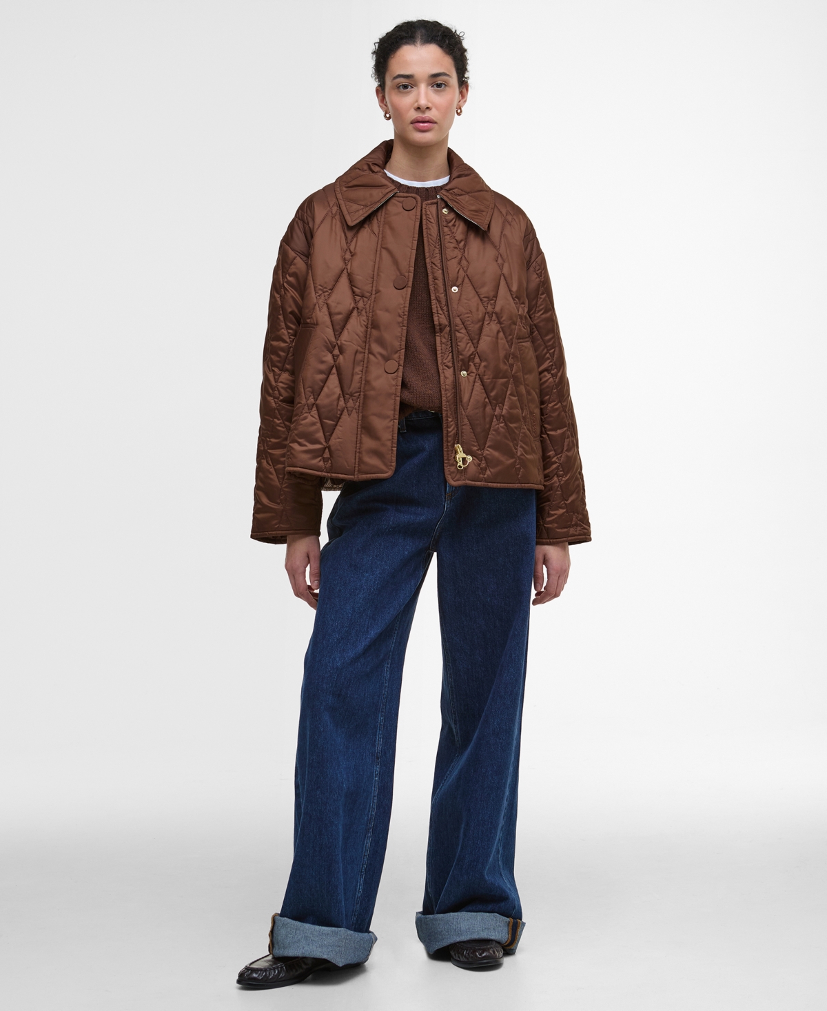 Barbour Bernadette Quilted Barn Jacket In Brown