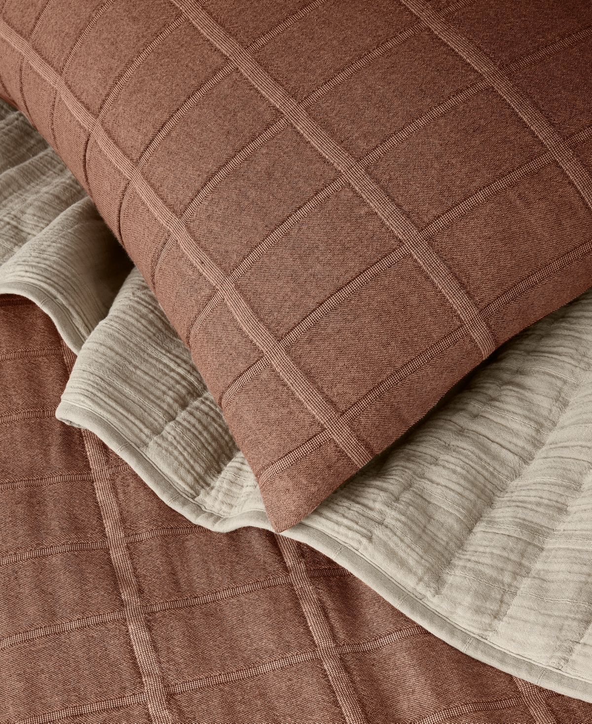 Oake Textured Check 3-pc. Comforter Set, King, Exclusively For Macy's In Brown