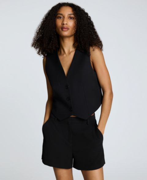 Женские жилеты Kenneth Cole Women's Luxe Twill Three-Button Vest