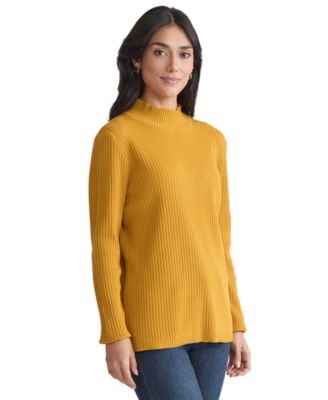 Women's Sutton Ribbed Mock-Neck Long-Sleeve Sweater