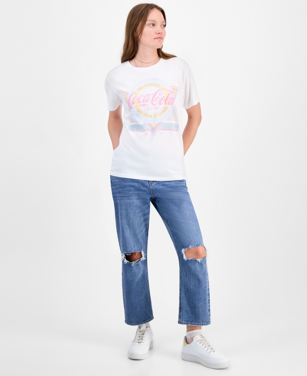 Lucky Brand Women's Coca Cola Summer Classic Crewneck T-shirt In White