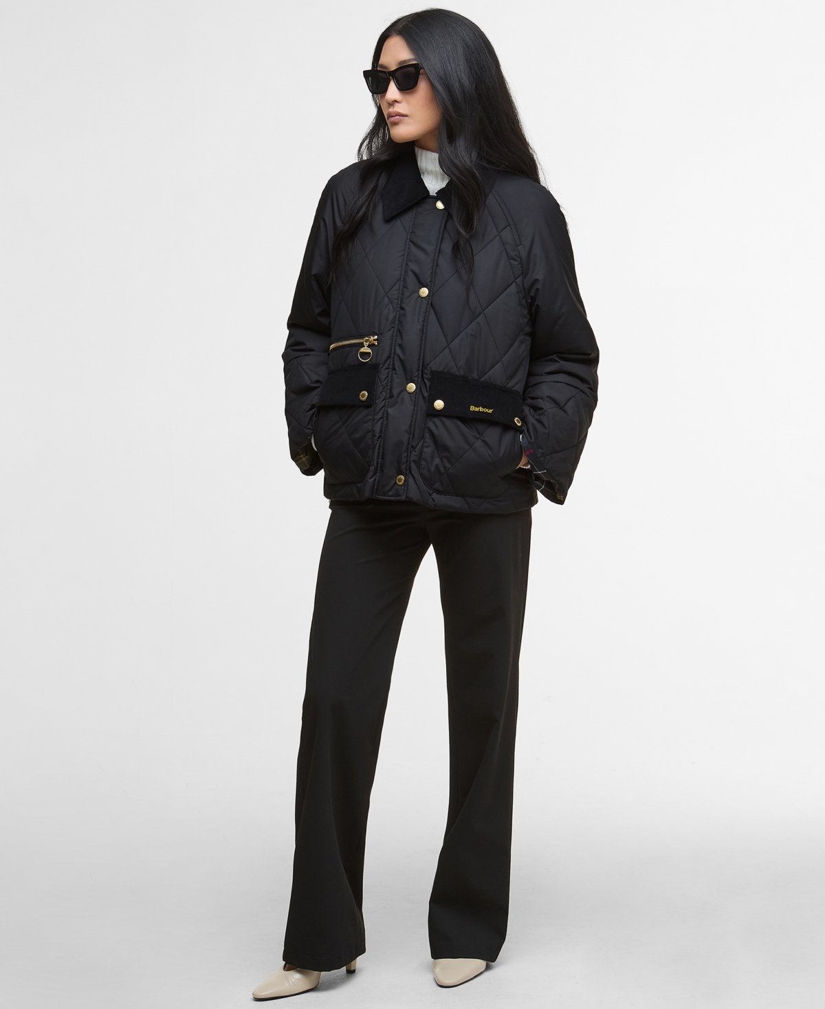 Barbour Women's Martha Corduroy-collar Quilted Jacket