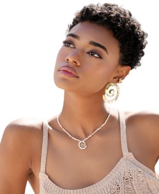 Aura Swirl Mother of Pearl Choker Necklace