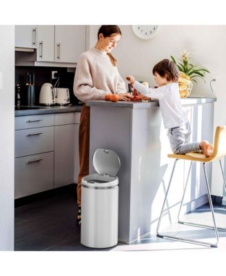 8 Gallon / 30 Liter Stainless Steel Sensor Kitchen Trash Can with Odor Filter