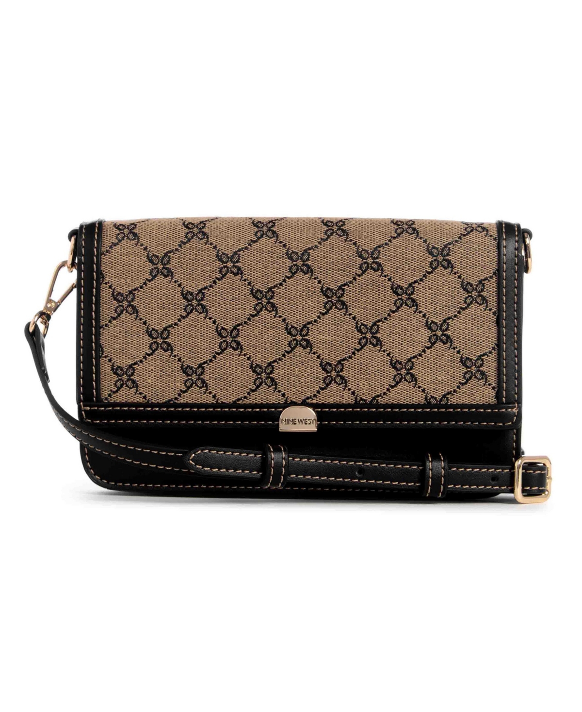 Park Slope Phone Crossbody Wallet - Natural Logo Black