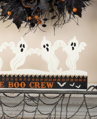 7" Halloween Wooden Metal White Ghost Silhouette Countdown Table Sign
