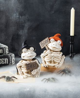 Halloween Resin Skeleton Frogs Table Decor, Set of 2