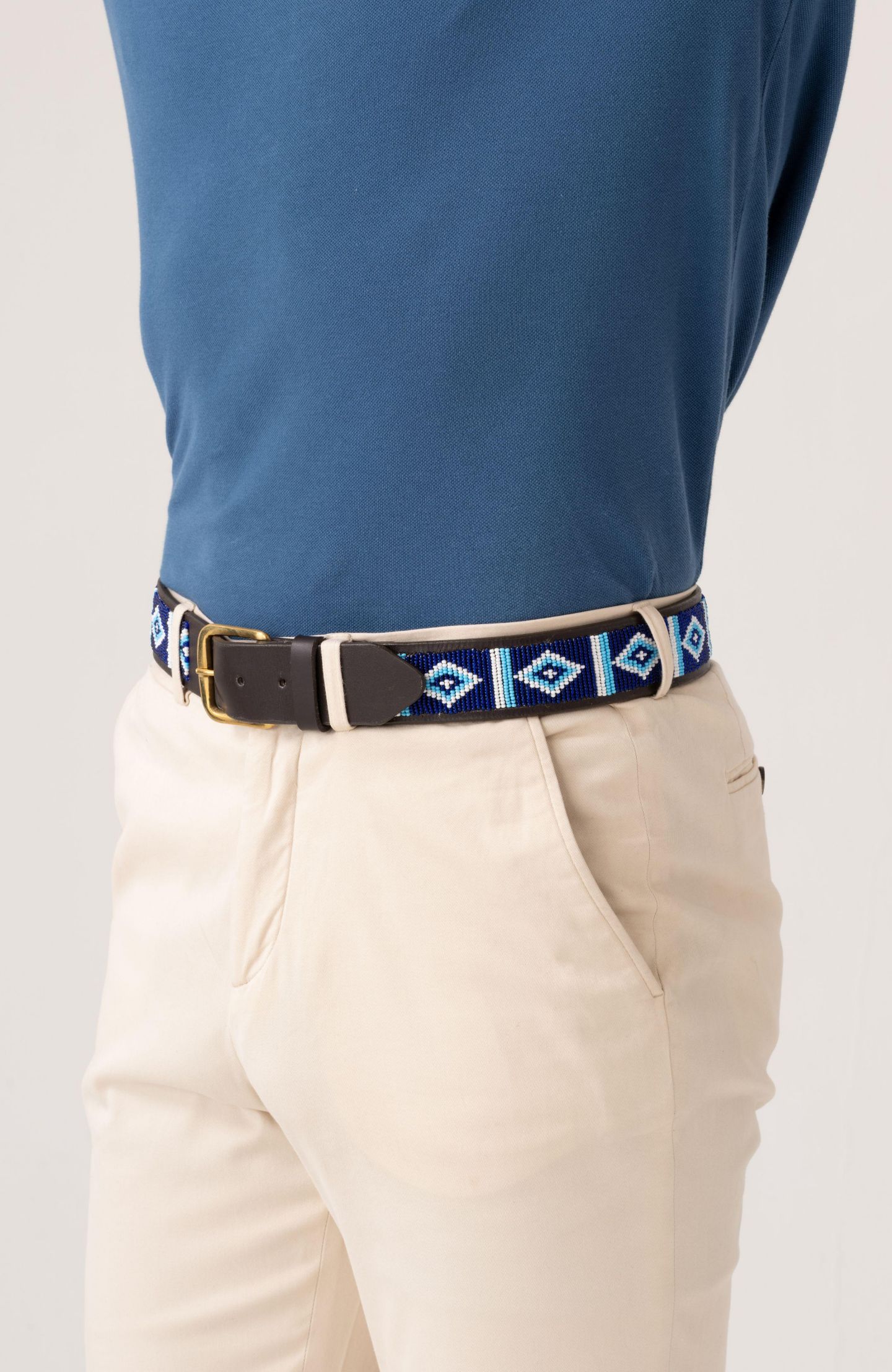 Мужской ремень Koy Clothing Maasai Beaded Belt, цвет: Синий — фото 6