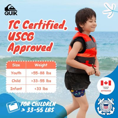 Life Vest USCG Approved with Quick-Release Buckles for water sports