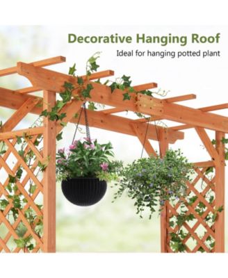 Arbor Over 7FT High Wooden Garden Arch Trellis Pergola Outdoor Patio Plant