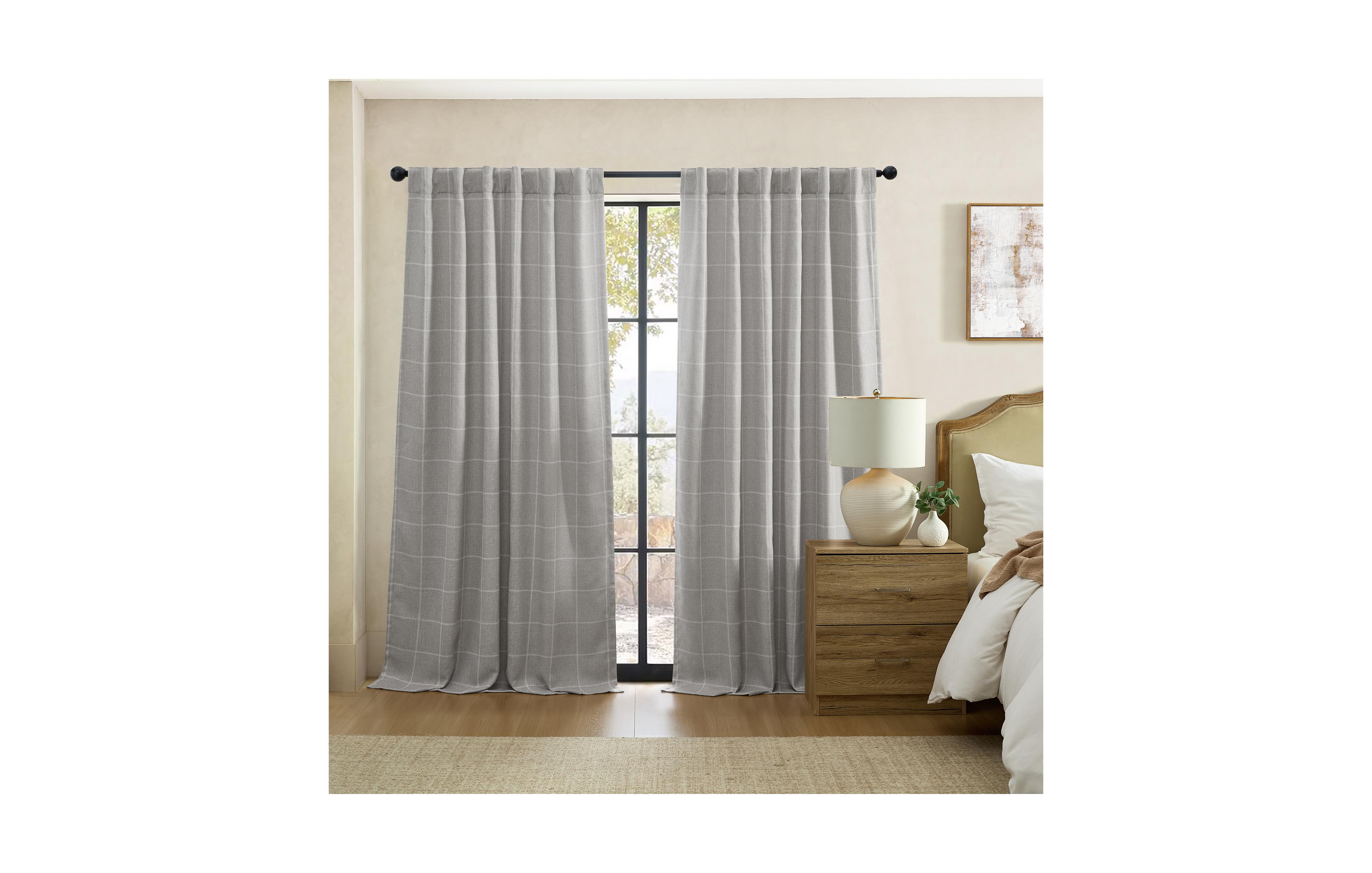 Elrene Home Fashions Sawyer Windowpane Plaid Blackout Window Curtain Panel