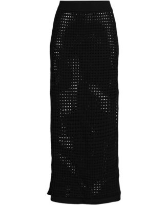 Women's Cotton Open Knit Maxi Swim Cover-up Skirt