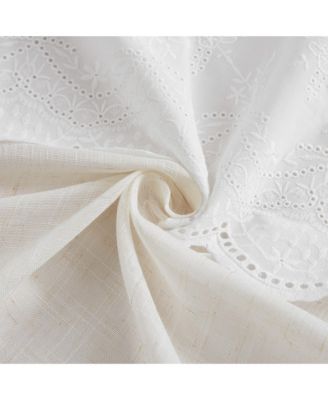 Brigitte Embroidery Eyelet Scalloped Edge Valance Neutral Single 52x18