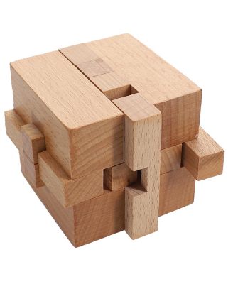 Solid Wood 3D Cube Puzzle
