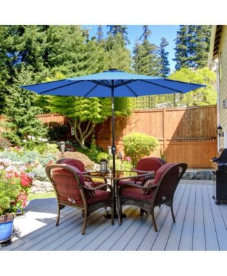 10 Feet Outdoor Patio Umbrella with Bright Solar LED Lights