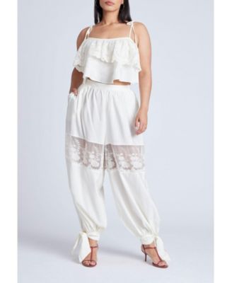 Women's Plus Size Camisole Lace Crop Top