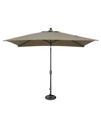 6.6FTx10FT Solefin Rectangle Patio Umbrella with Push-Button Tilt, Black Frame