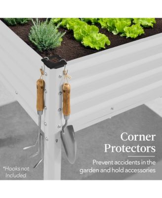 48x24x30in Elevated Galvanized Metal Garden Bed w/ Corner Protectors