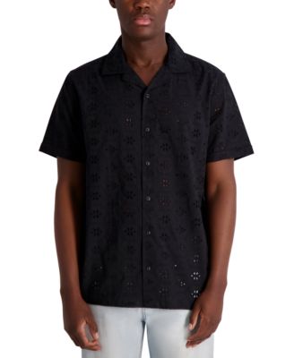 KARL LAGERFELD PARIS - Men's Floral Eyelet Shirt