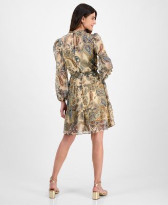 Women's Paisley-Print Fit & Flare Dress